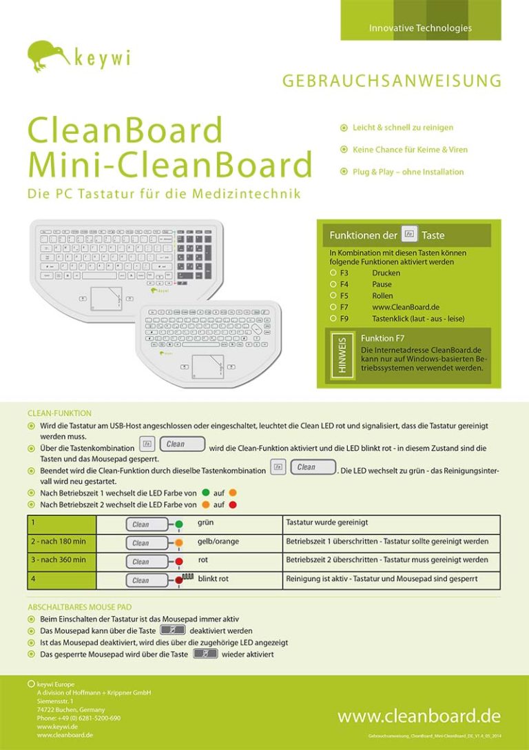 Gebrauchsanweisung CleanBoard