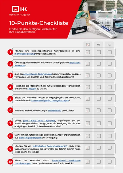 "Screenshot einer Werbung für Schriftarten-Software auf einer Webseite von Hoffmann + Krippner. Das Bild zeigt eine Nummer und Markenlogos."