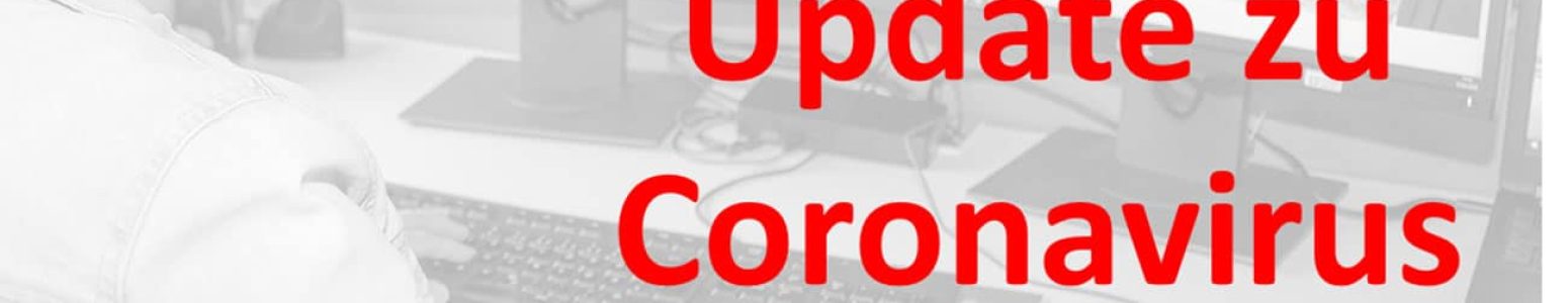 Schriftzug Update zu Coronavirus